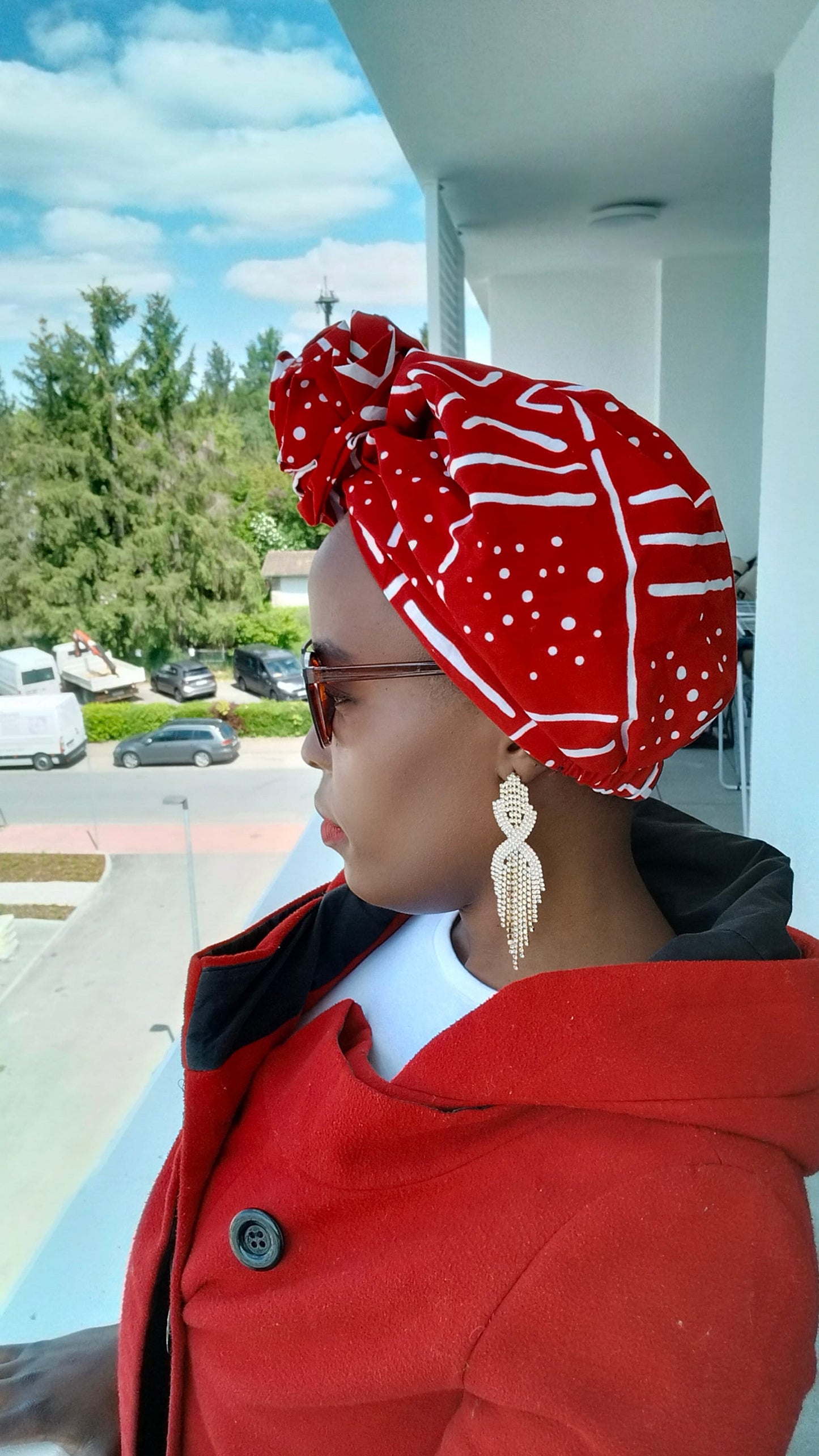 Red Pre-Tied Headwrap | Turban | Satin Lined | Handmade Pretied Headwrap | Stay in Place Scarf | Women Turban Hat | Beautiful Head Wrap