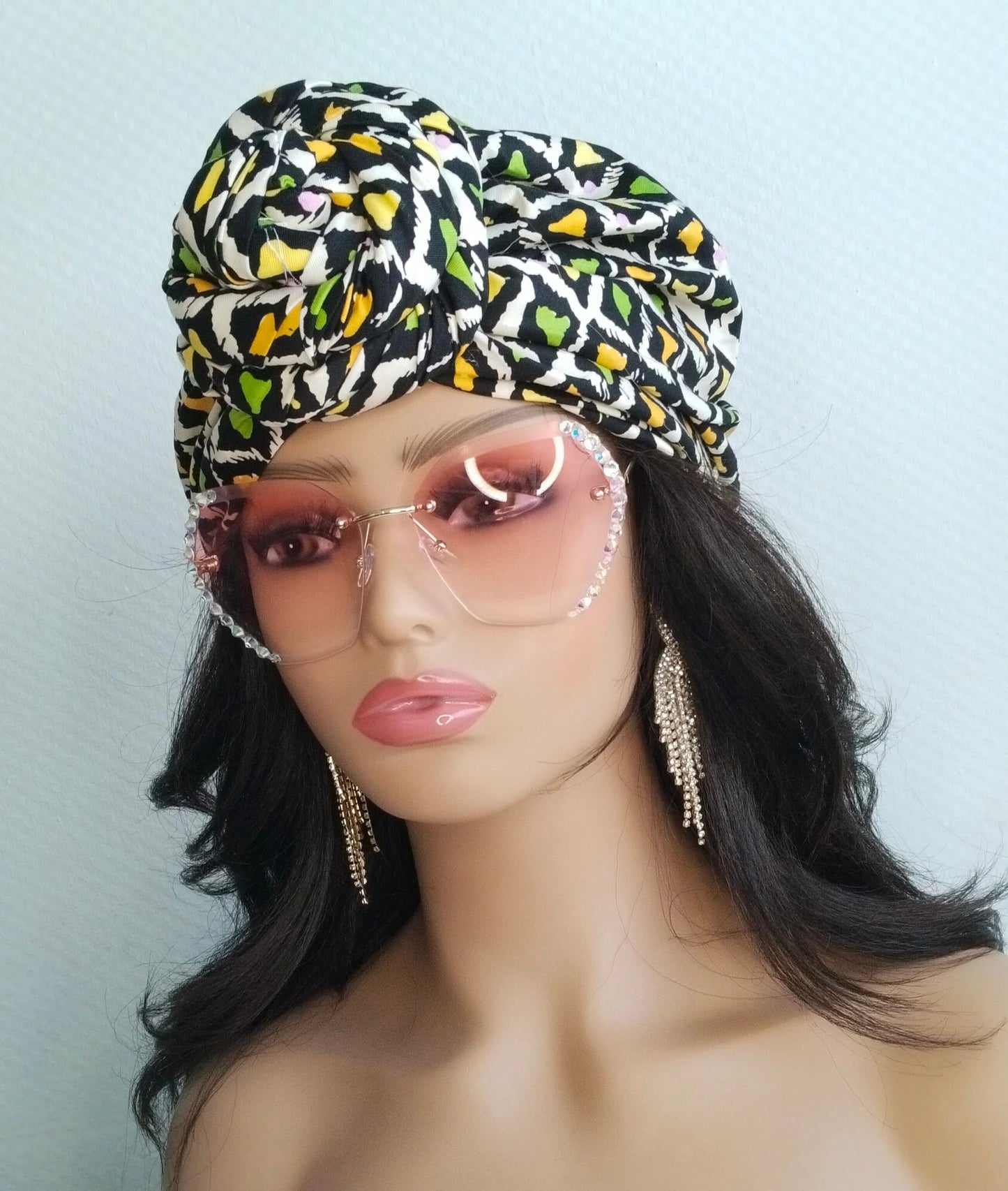 African Print Headwrap, Pretied Satin Lined Headwrap, Lightweight, African Print Turban, Chemo Headwrap, Alopecia Headwrap, Gift for Her