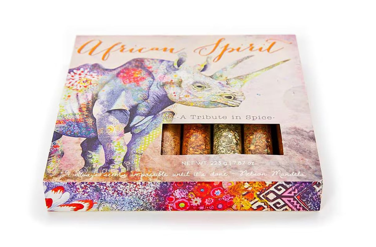 Spice Box - 8 Traditional Exotic Spice Blends and Flavors from Africa + Recipe Cards - Gift Idea for Spices from around the World