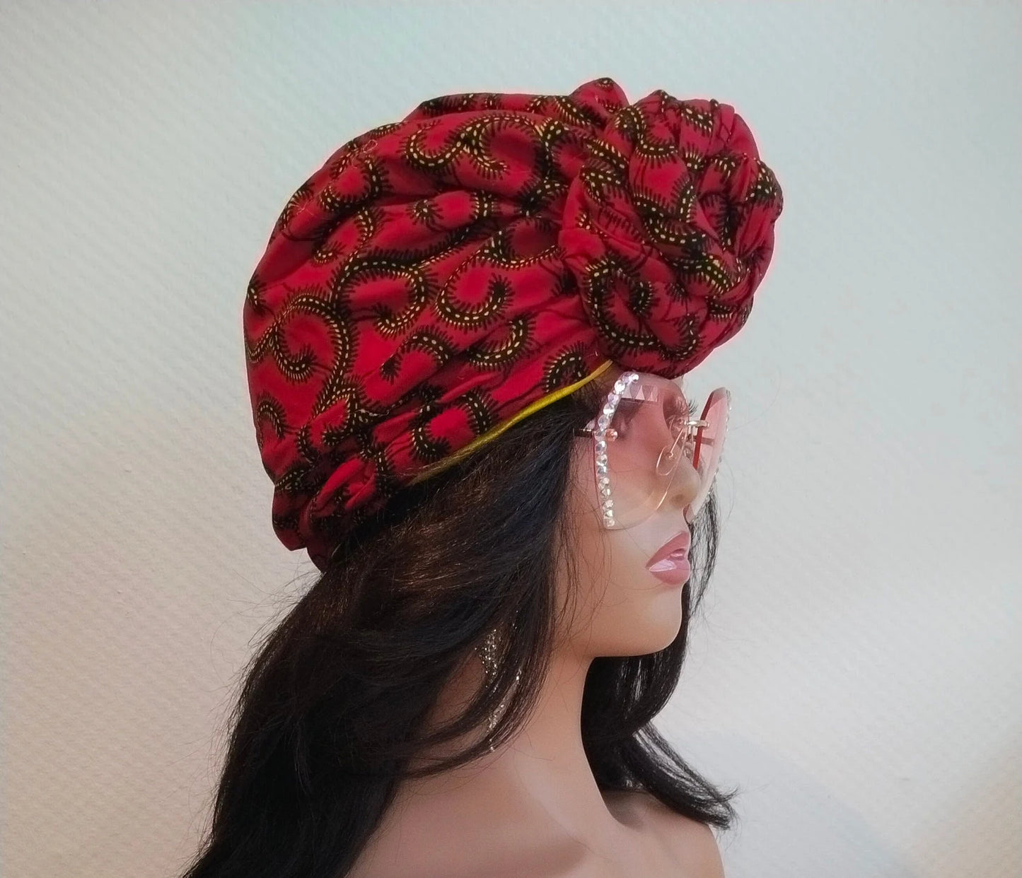 African Print Turban with Satin Lining | Hair Tie |Leopard Print Head Wrap| Gift for Loved Ones | Head Wraps for Women | Gift for Mom