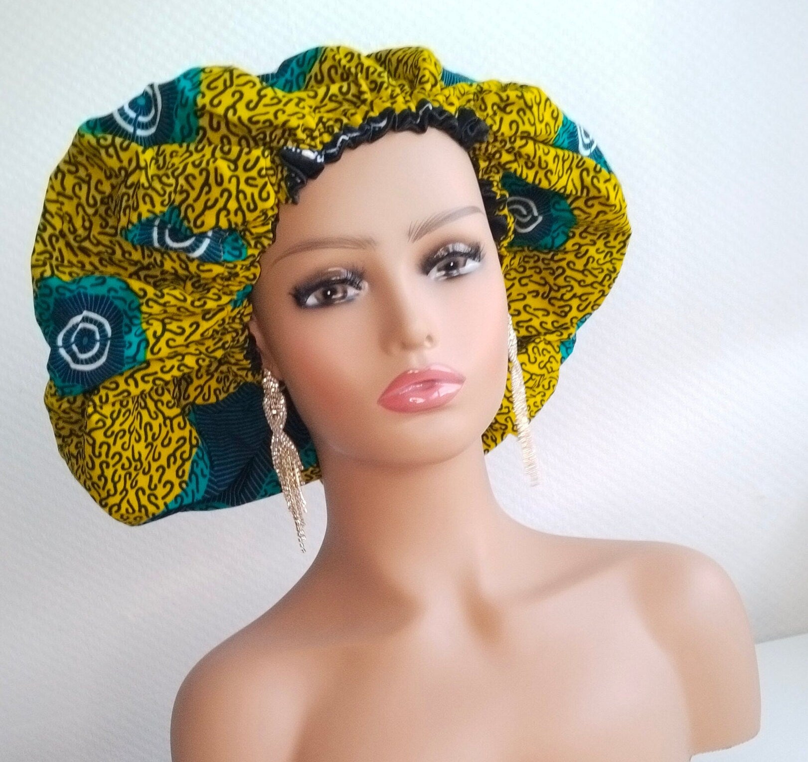 African Print Bonnets with Satin Lining | Sleeping Bonnets I Ankara Satin Lined Bonnets