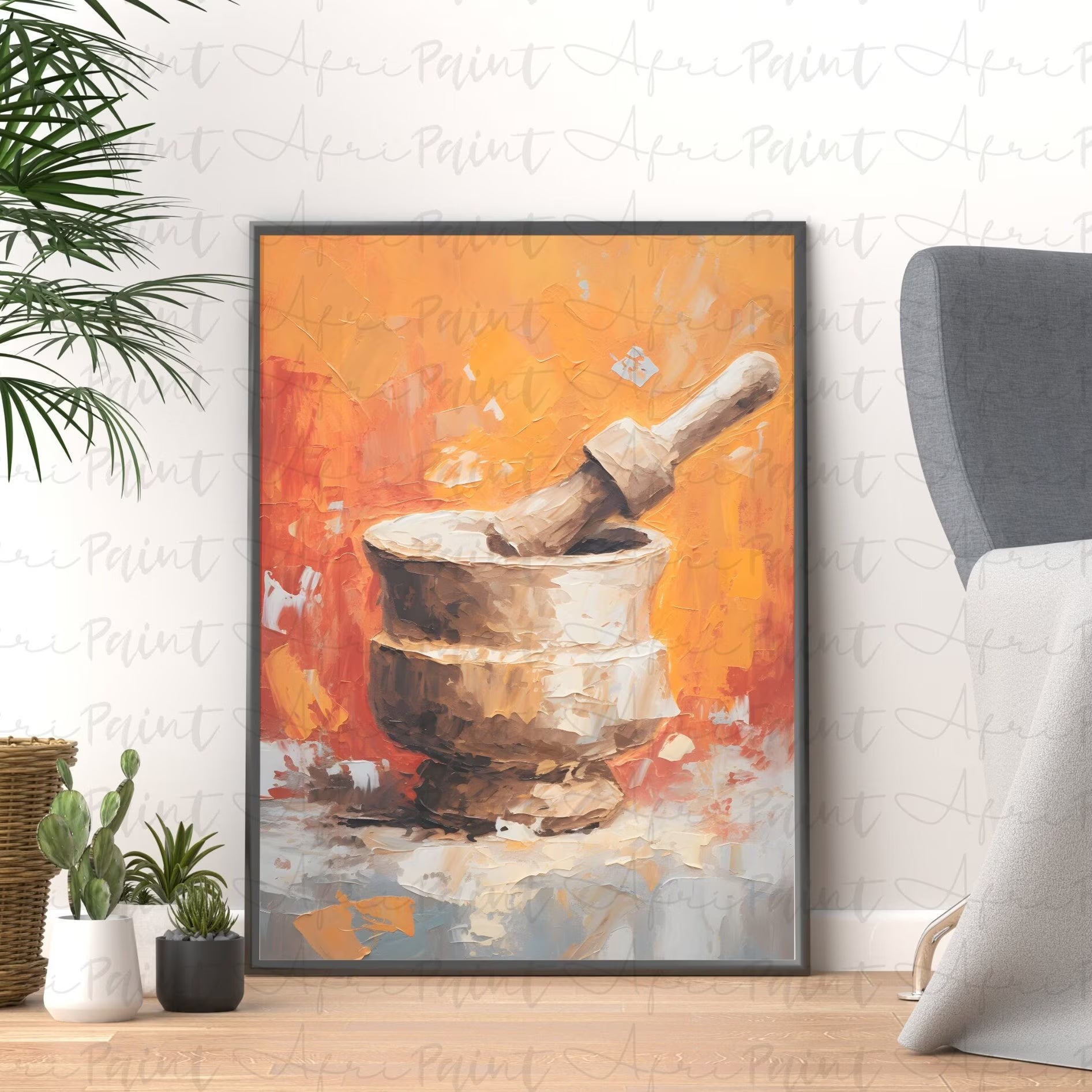 Abstract Pestle and Mortar Digital Printable Art| Kitchen Wall Art| African Kitchen Wall Art| Abstract Wall Art| Farmhouse Art-Decore|