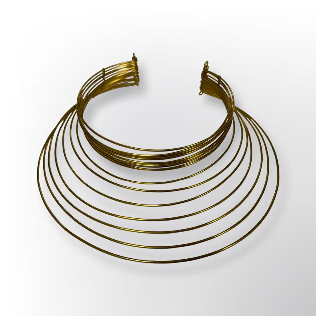 "Exquisite African Brass Ethnic Choker Necklace"