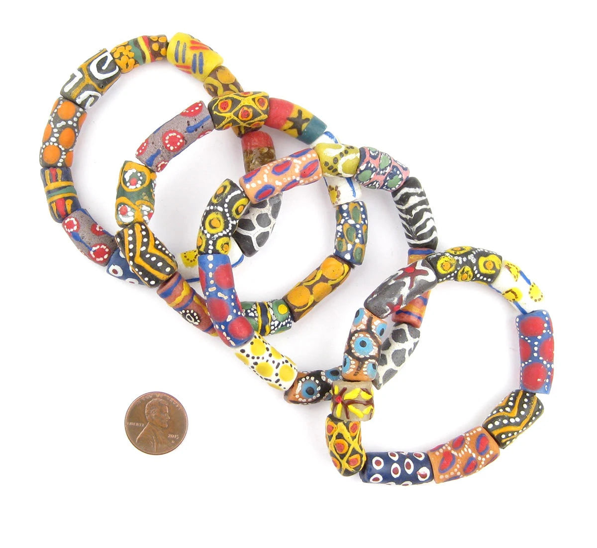 Fancy African Designer Bracelet - African Glass Beads - Jewelry Making Supplies - Made in Ghana + (DSGN-BRAC-118)