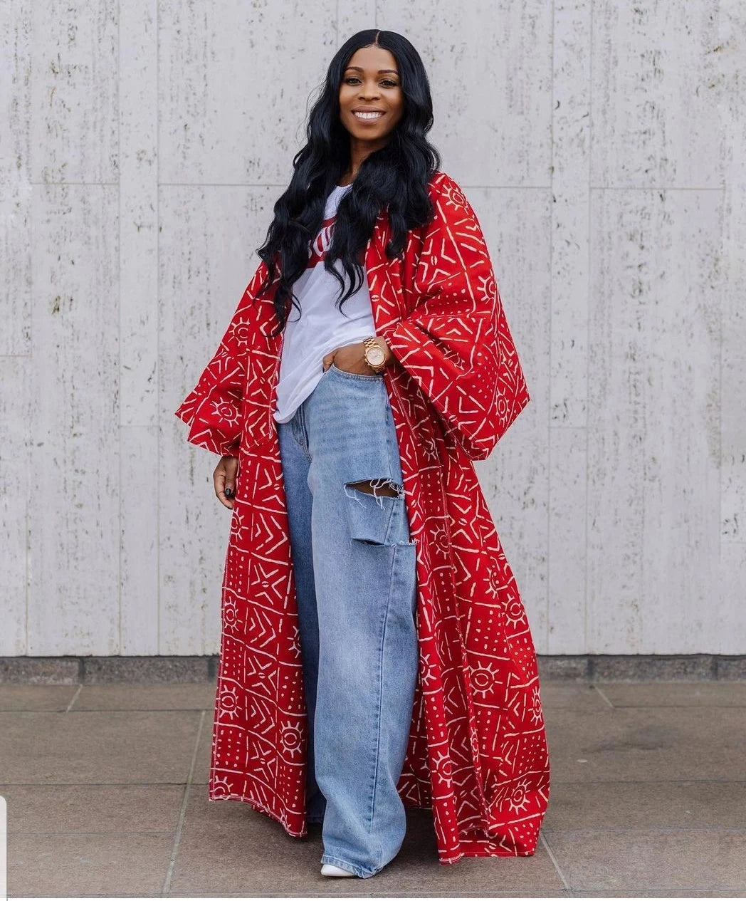 Long Wide Ankara Kimono