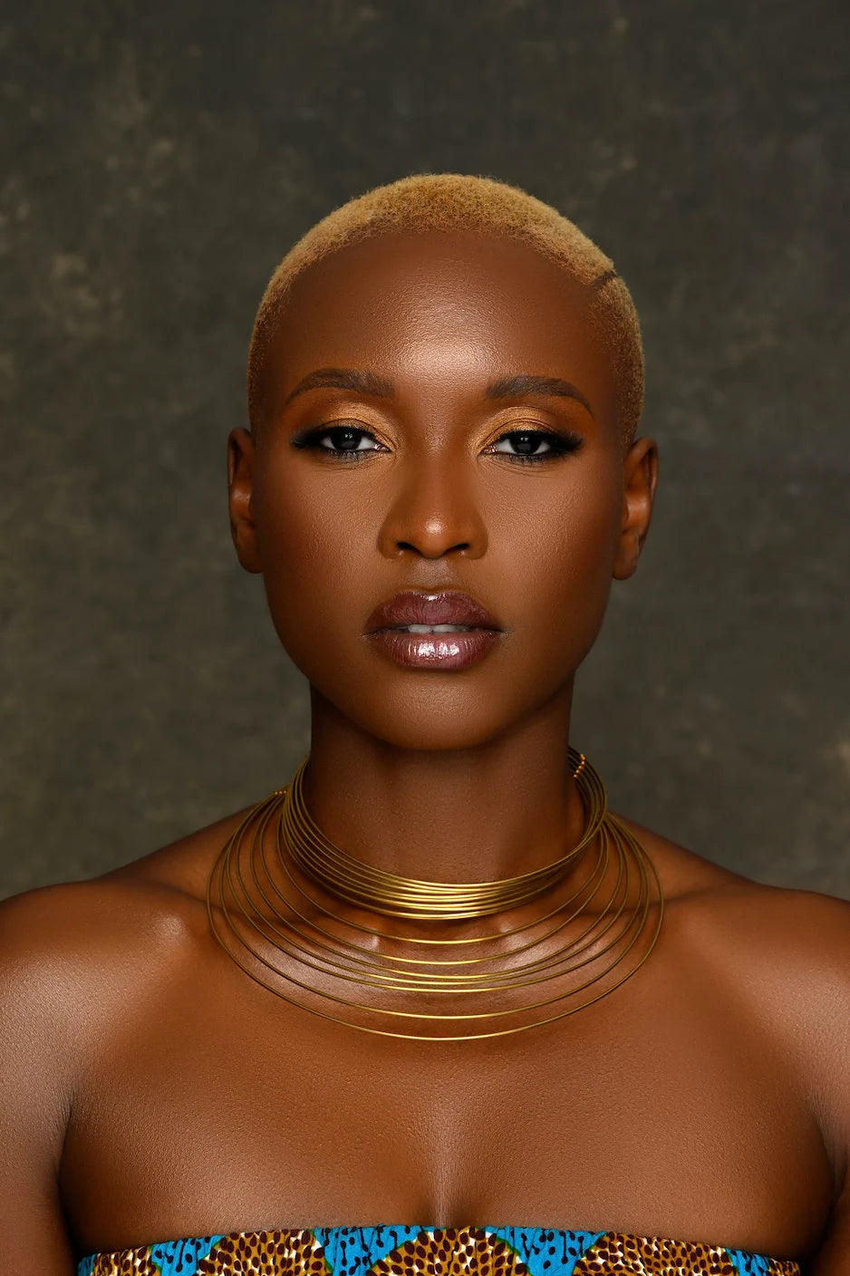 "Exquisite African Brass Ethnic Choker Necklace"