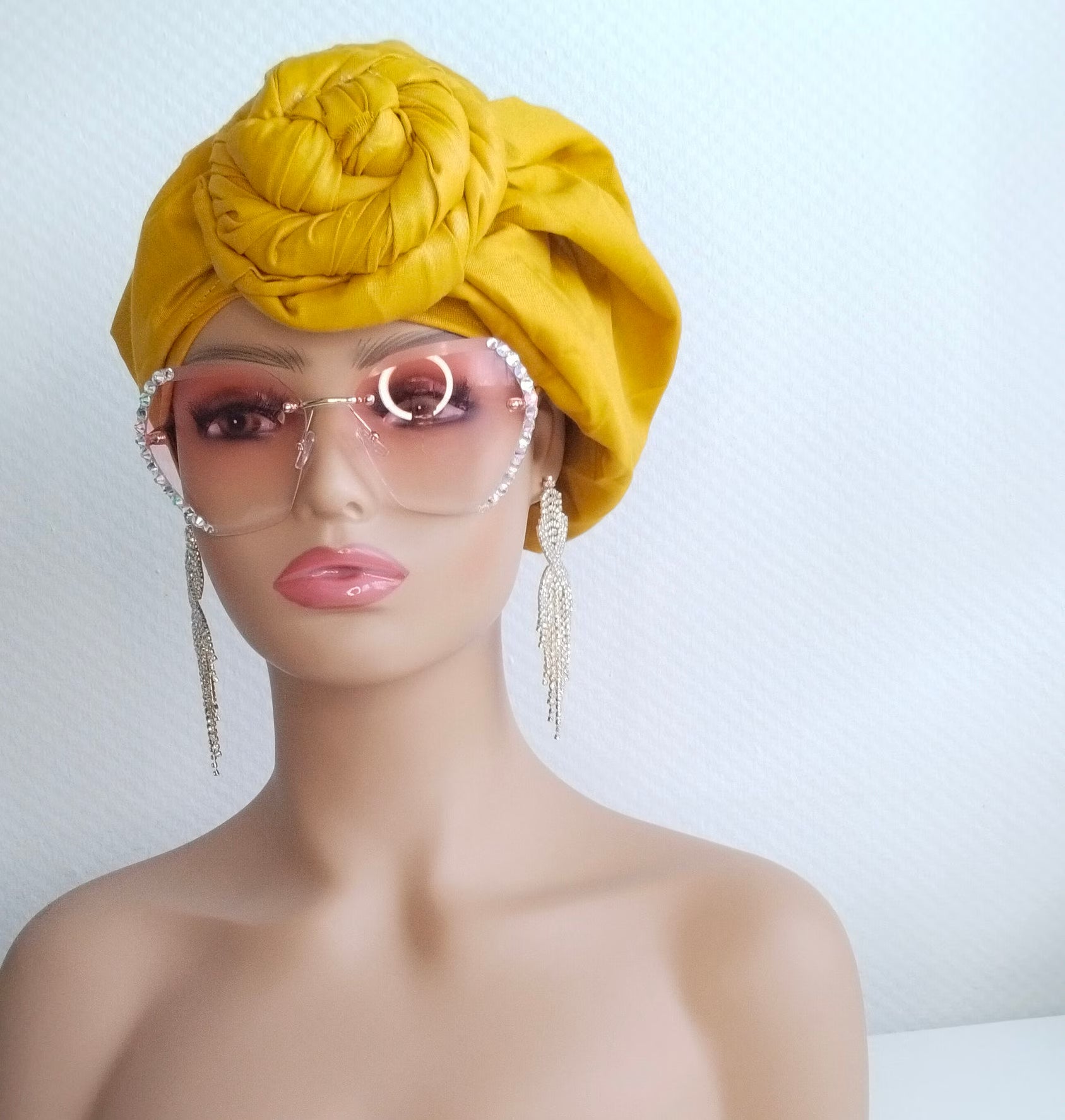 Yellow Pre-Tied Turban | Pretied Headwrap | Non Pretied Wrap | Chemo Headwraps | Women Turban Wraps | Hair Loss Cover | Alopecia Scarfs