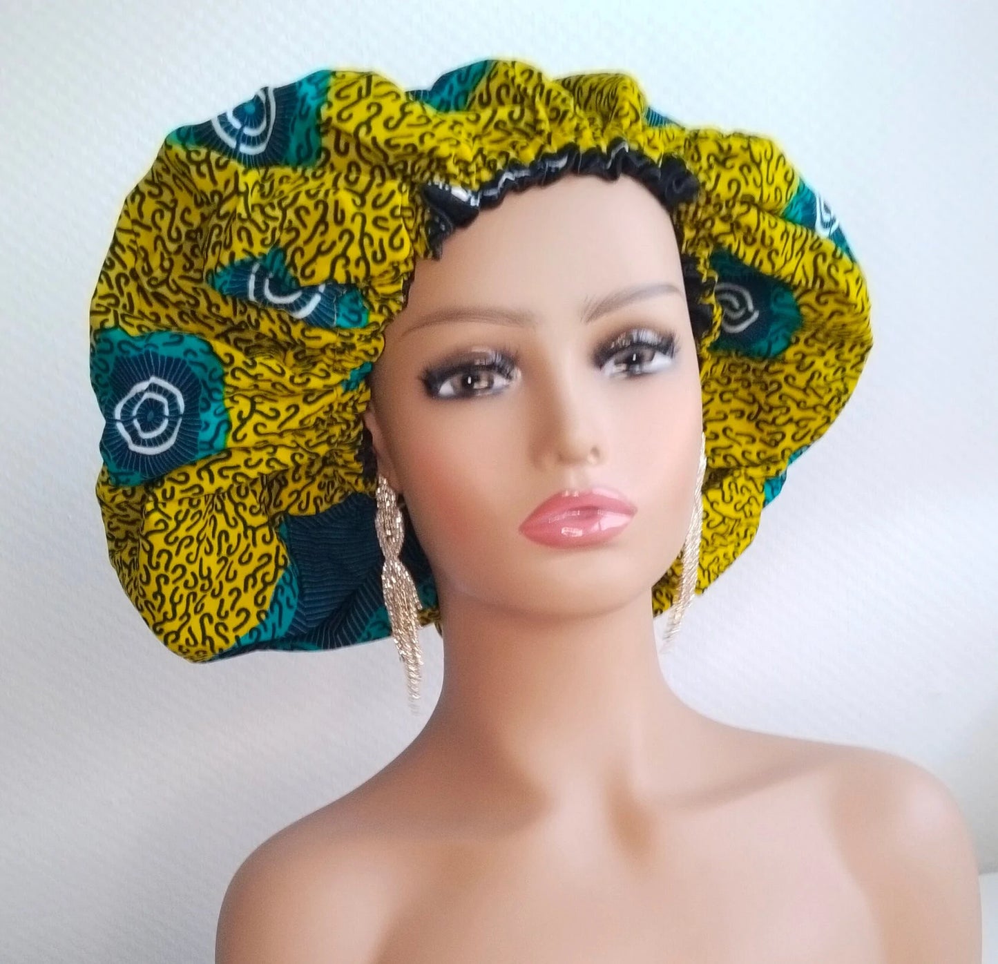 African Print Bonnets with Satin Lining | Sleeping Bonnets I Ankara Satin Lined Bonnets