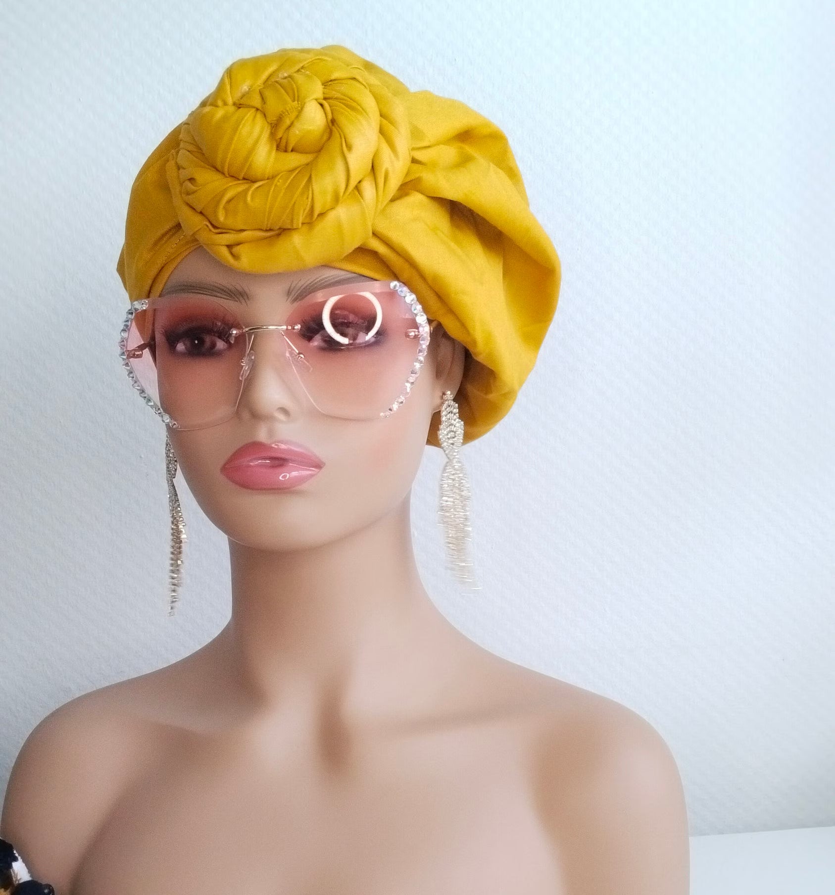 Yellow Pre-Tied Turban | Pretied Headwrap | Non Pretied Wrap | Chemo Headwraps | Women Turban Wraps | Hair Loss Cover | Alopecia Scarfs