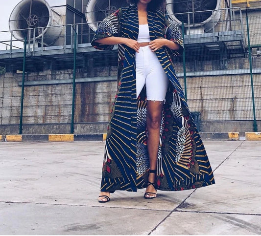 Long Wide Ankara Kimono