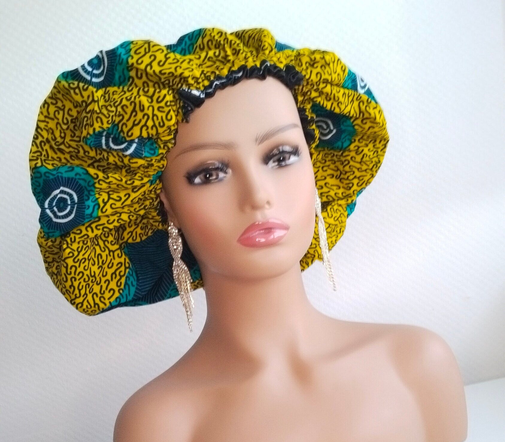 African Print Bonnets with Satin Lining | Sleeping Bonnets I Ankara Satin Lined Bonnets