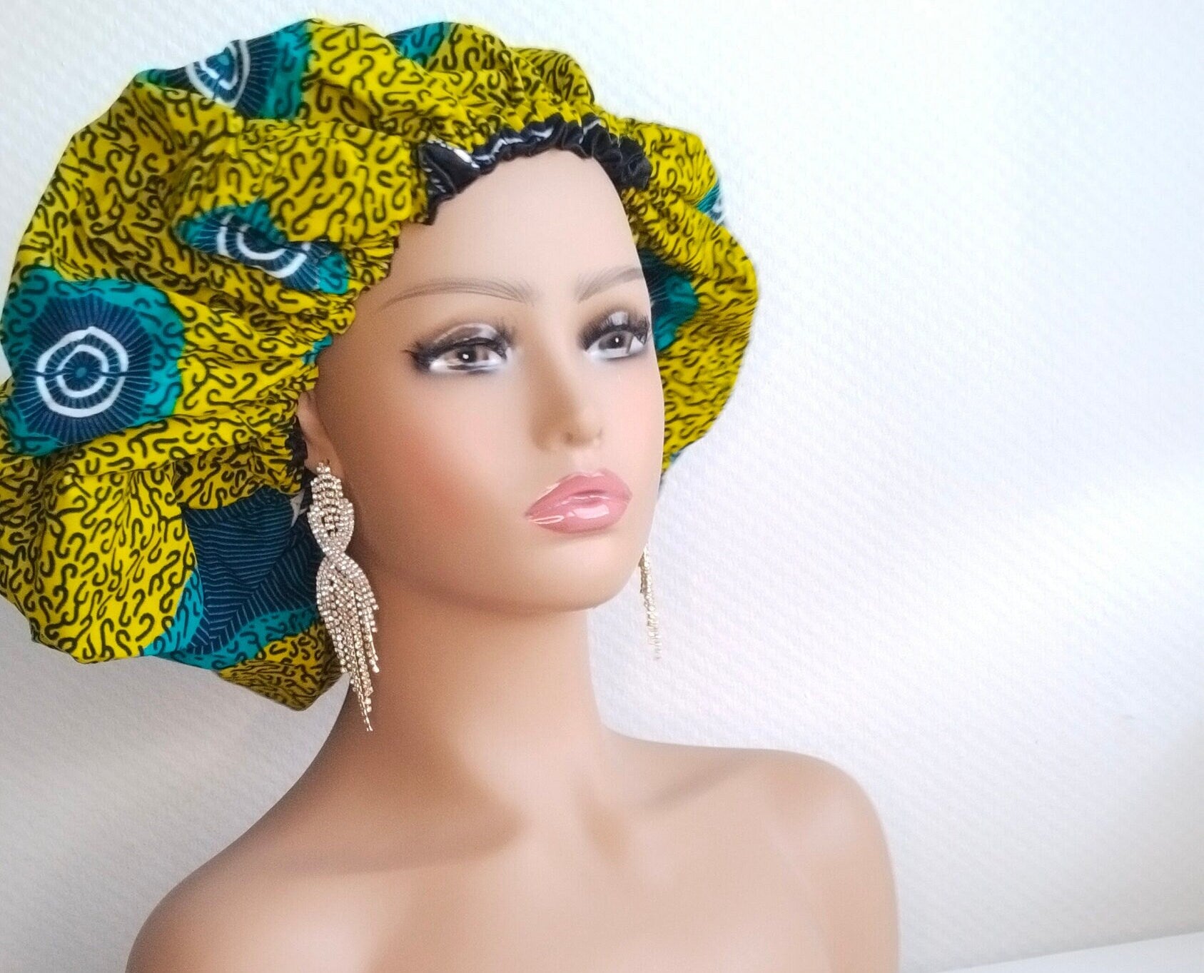 African Print Bonnets with Satin Lining | Sleeping Bonnets I Ankara Satin Lined Bonnets