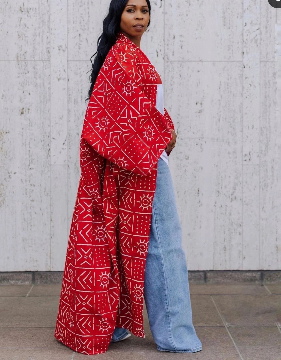 Long Wide Ankara Kimono