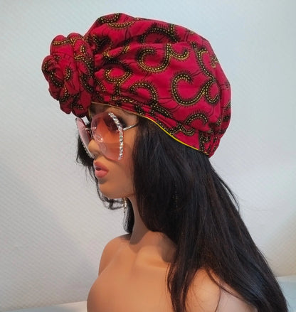 African Print Turban with Satin Lining | Hair Tie |Leopard Print Head Wrap| Gift for Loved Ones | Head Wraps for Women | Gift for Mom