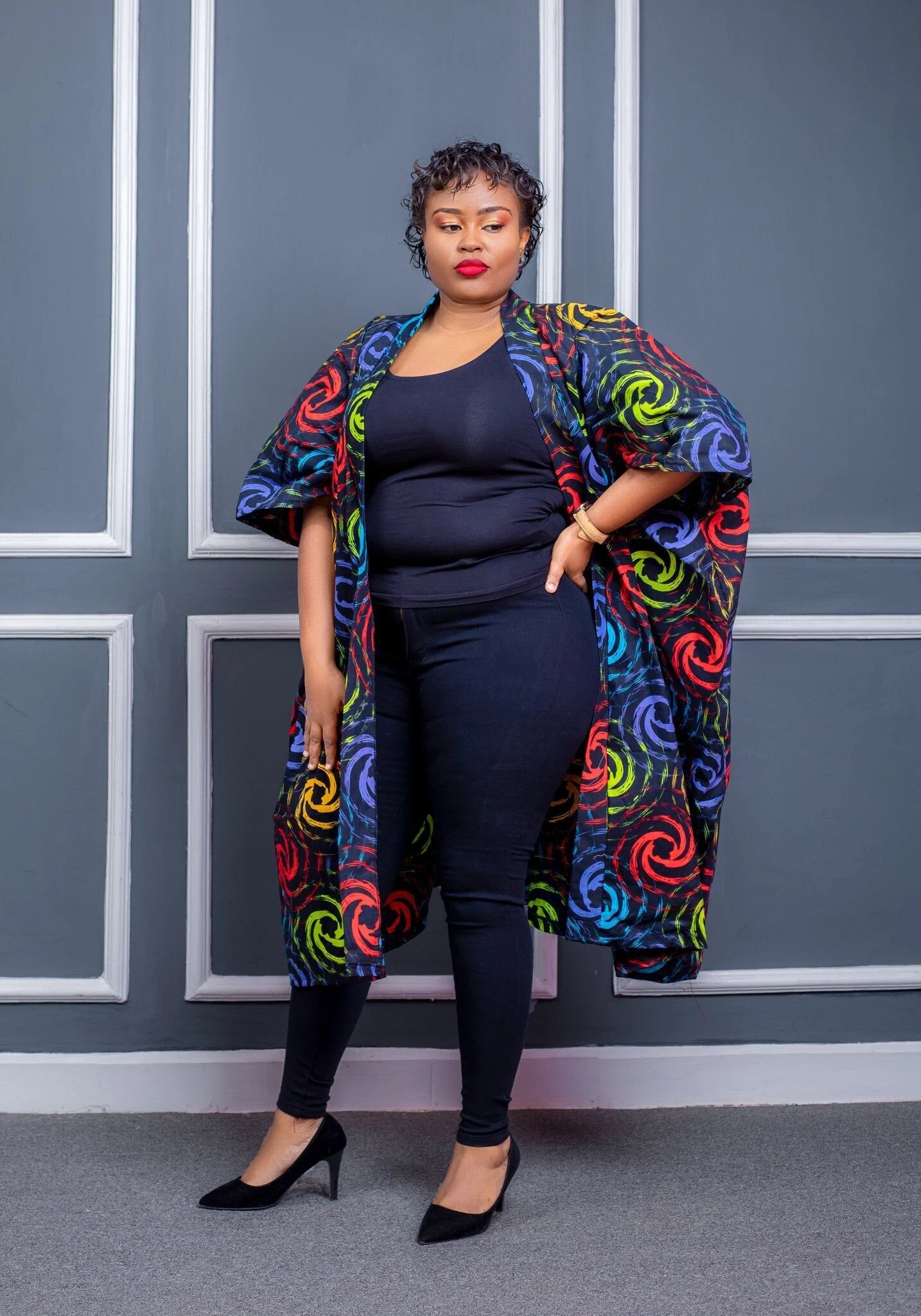 Oversize African Kimono, Ankara Kimono, African Print Kimono, Long African Print Kimono, Ankara Jacket