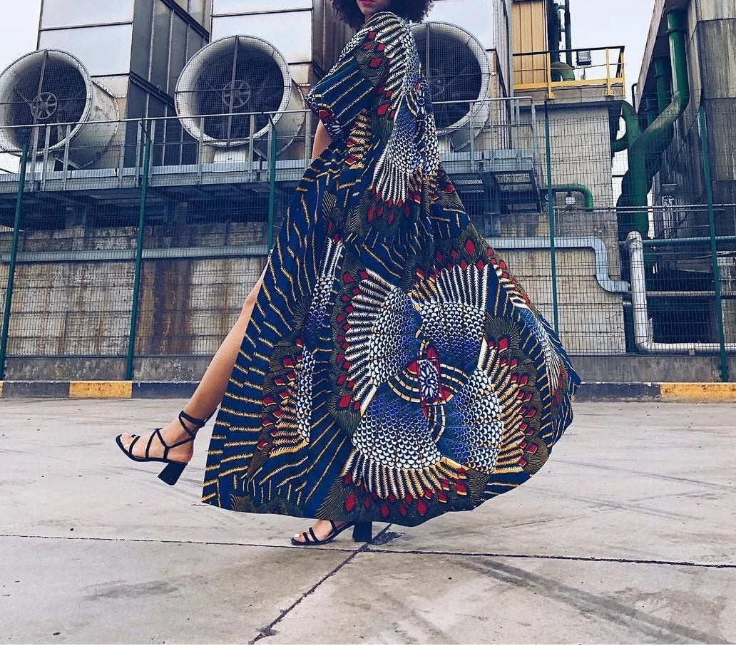 Long Wide Ankara Kimono