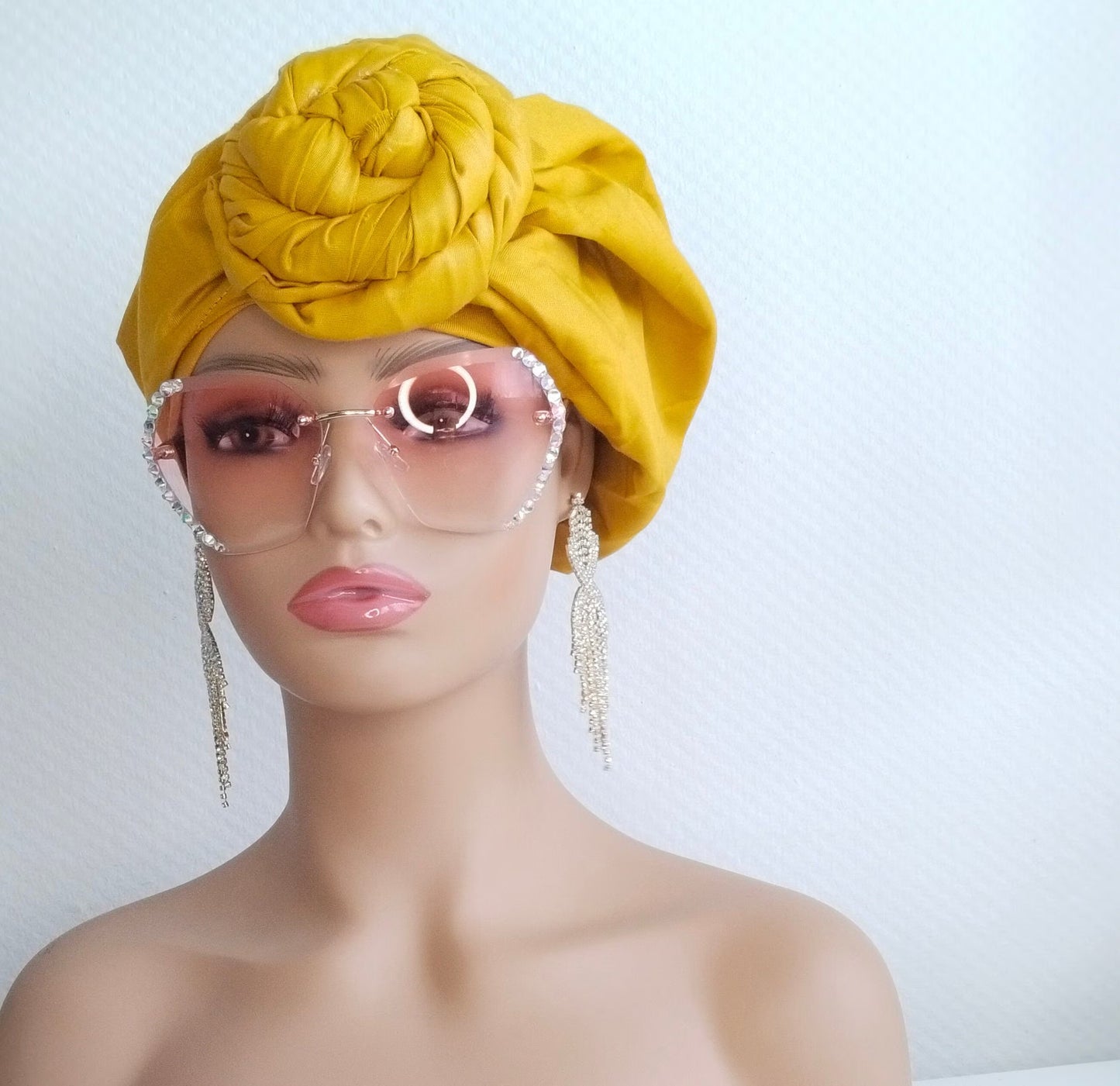 Yellow Pre-Tied Turban | Pretied Headwrap | Non Pretied Wrap | Chemo Headwraps | Women Turban Wraps | Hair Loss Cover | Alopecia Scarfs