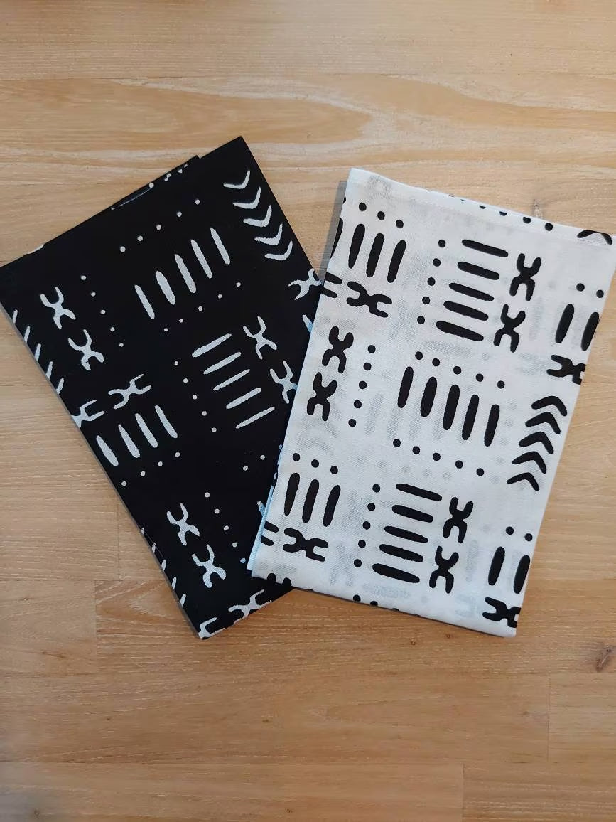 Set of 2 Bogolan, Mudcloth African Print Tea Towels 60X40Cm