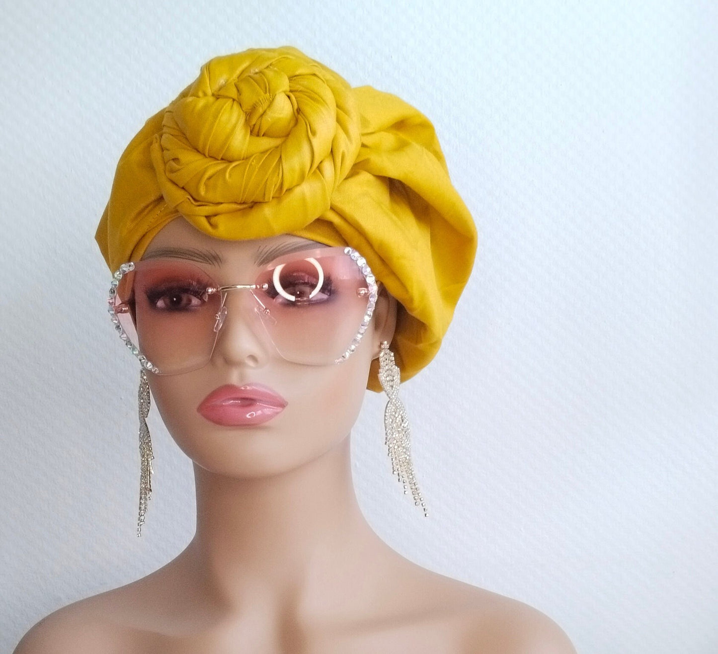 Yellow Pre-Tied Turban | Pretied Headwrap | Non Pretied Wrap | Chemo Headwraps | Women Turban Wraps | Hair Loss Cover | Alopecia Scarfs