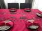 African Design Tablecloth and Six Napkins (Fuchsia)