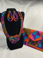 "Ankara Print Necklace and Clutch Set - African Inspired Style"