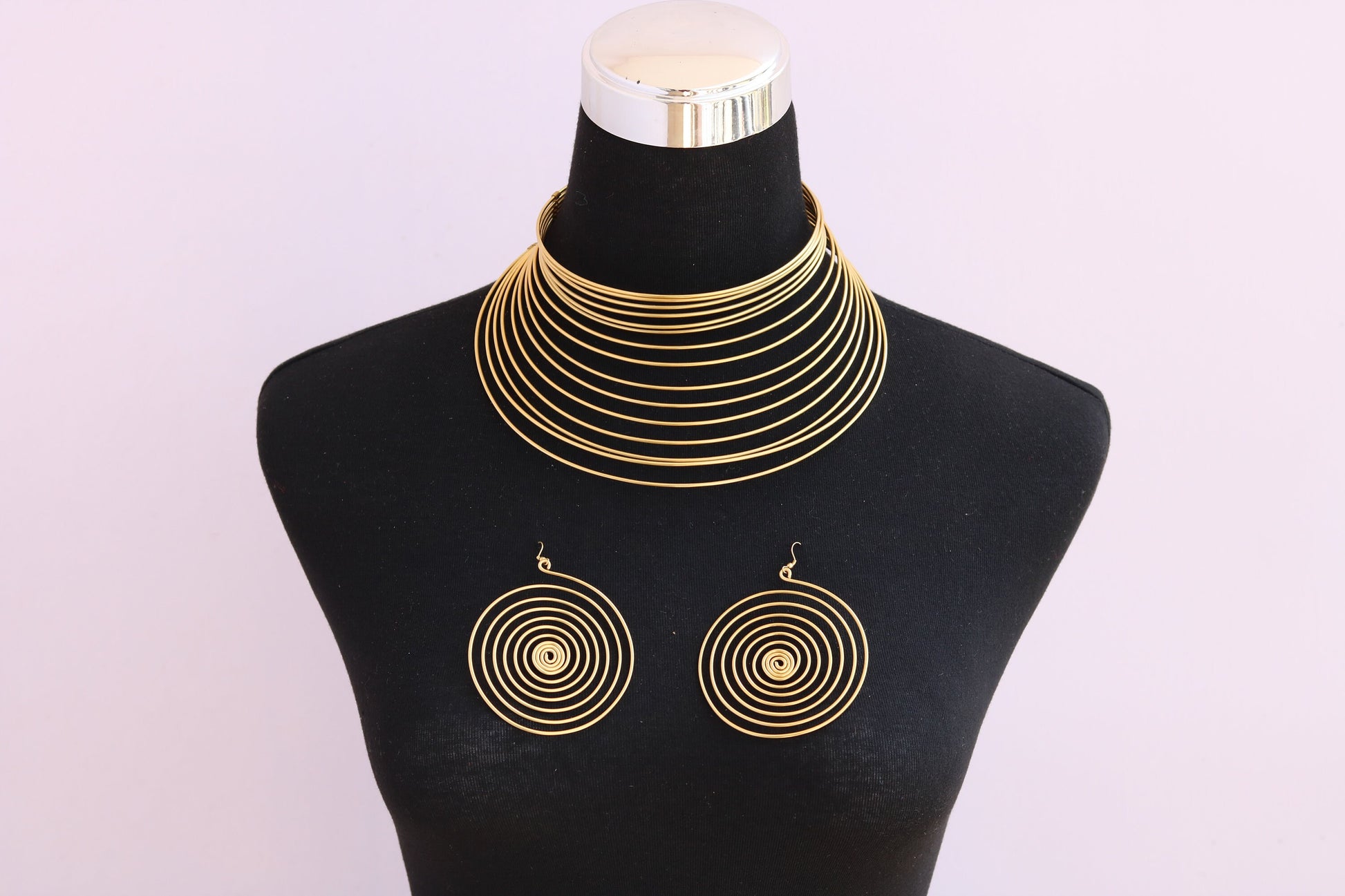 African Brass Necklace, Brass Jewelry Sets, Elegant Necklace, Boho Necklace, One Size Fits All, Pendant Necklace, Gift for Her