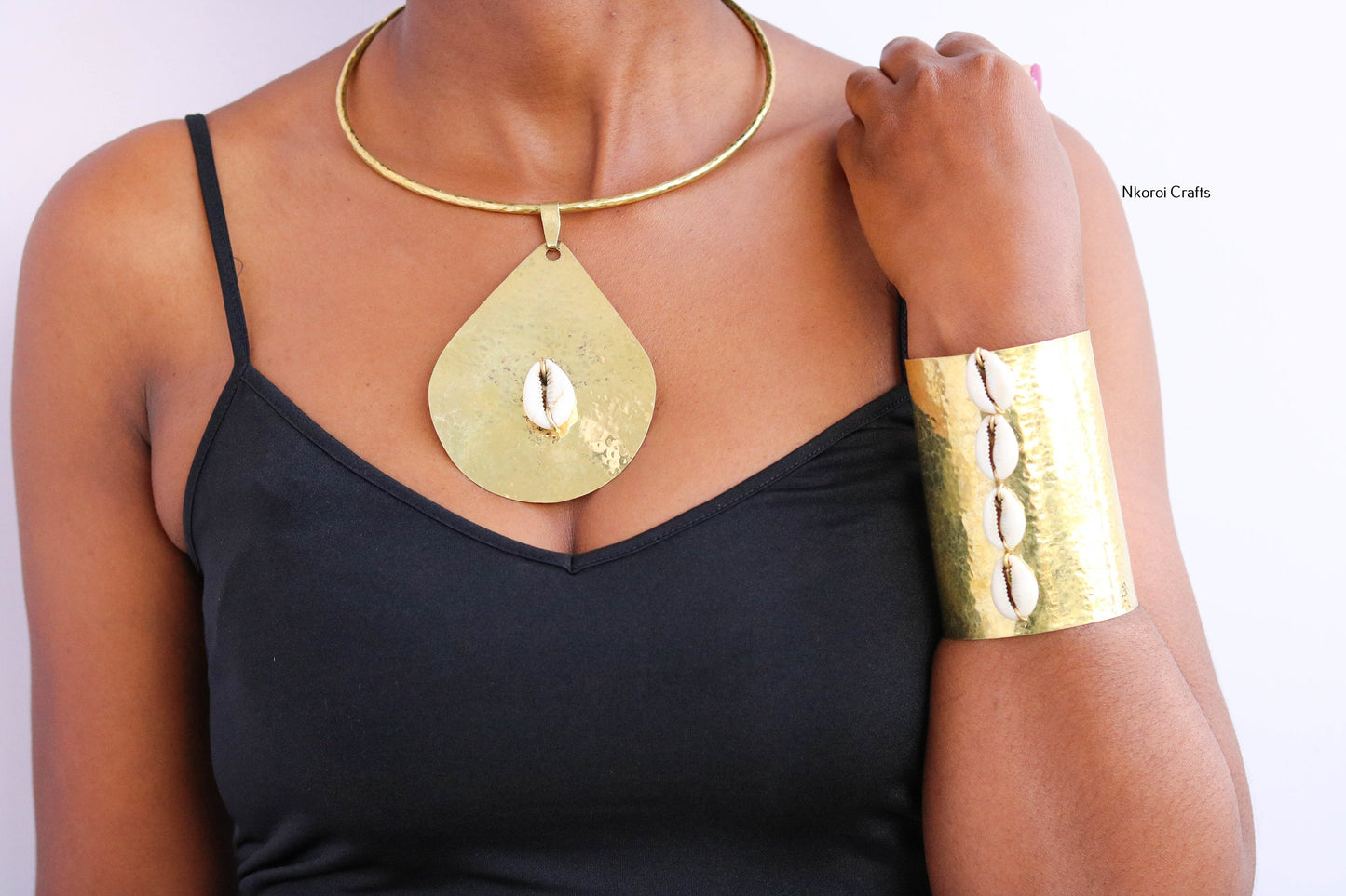 "Ethically Handcrafted African Brass Jewelry Set - Perfect Christmas Gift"