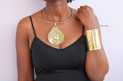 "Ethically Handcrafted African Brass Jewelry Set - Perfect Christmas Gift"