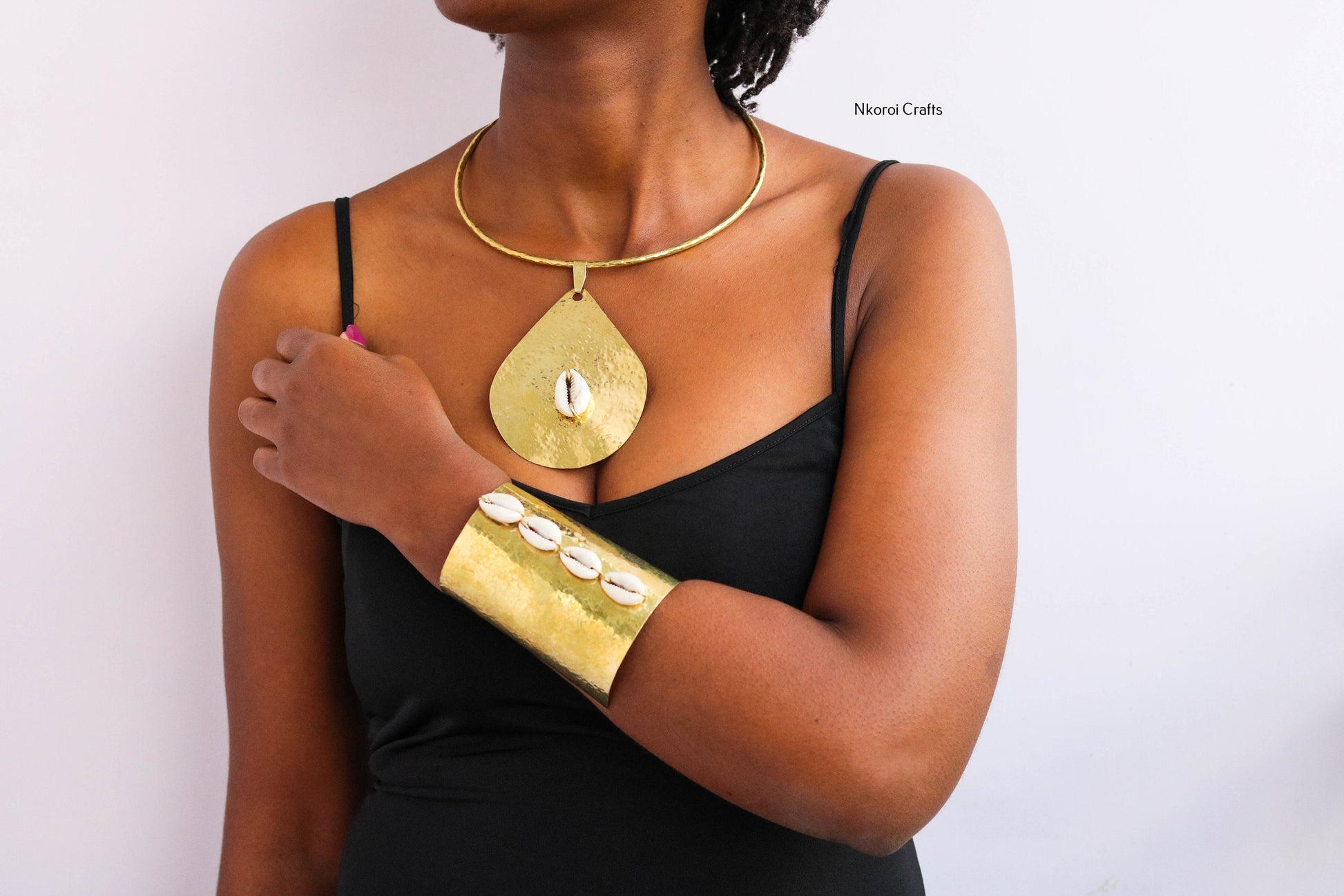 "Ethically Handcrafted African Brass Jewelry Set - Perfect Christmas Gift"