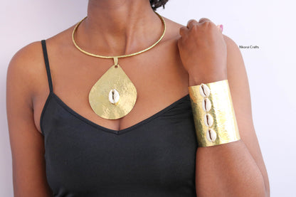 "Ethically Handcrafted African Brass Jewelry Set - Perfect Christmas Gift"