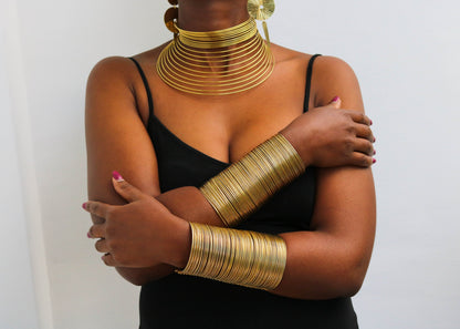 "Ethically Handcrafted African Brass Jewelry Set - Perfect Gift for Her!"