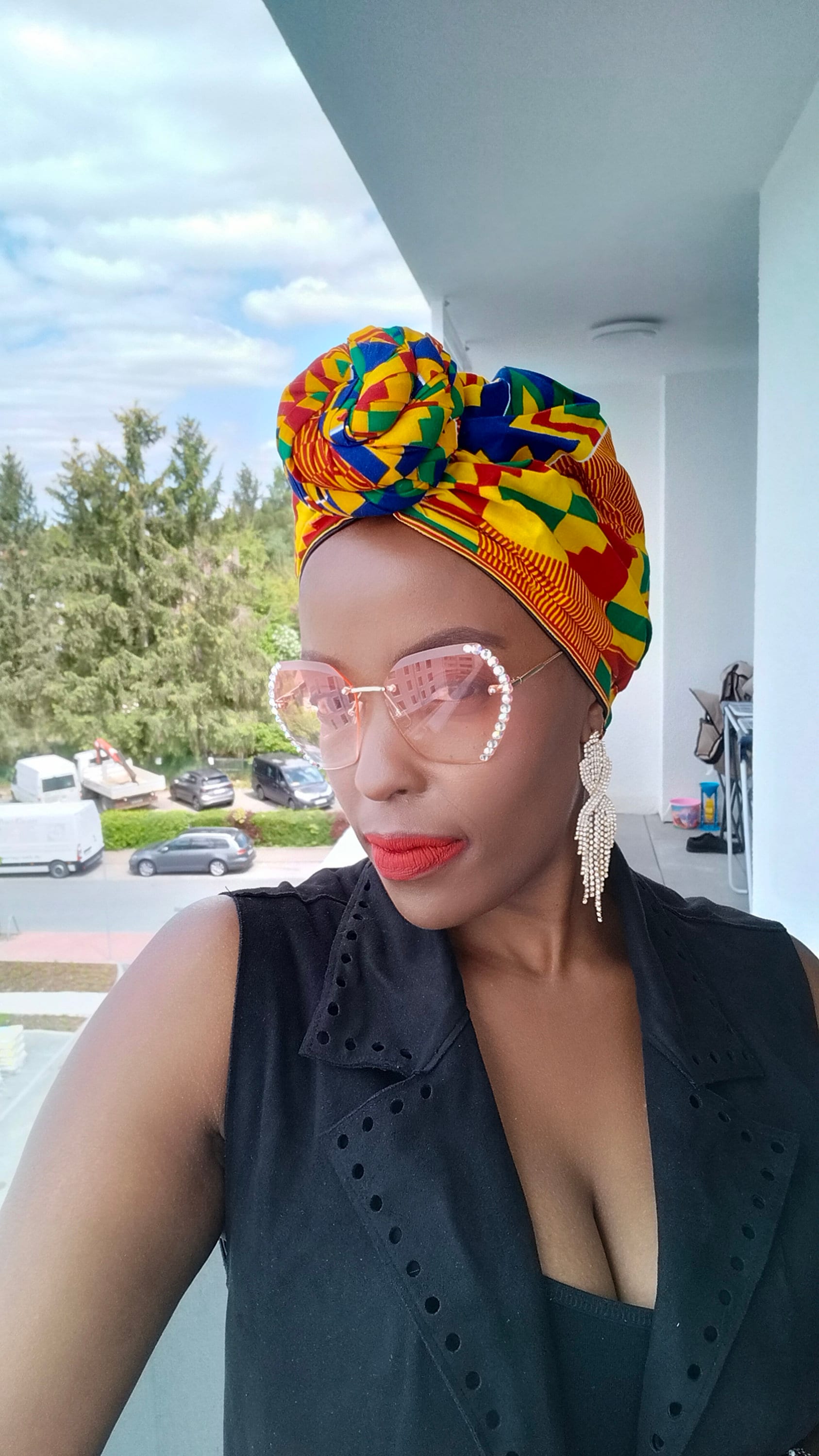 African Print Headwrap, Satin Lined Headwrap, Lightweight, African Print Turban, Hair Protective Style Head Covering, Gift for Her