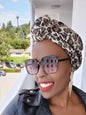 Leopard African Print Turban , SATIN LINED HEADWRAP, Pre Tied, African Print Turban, Afro Curly Hair Protective Style Head Covering