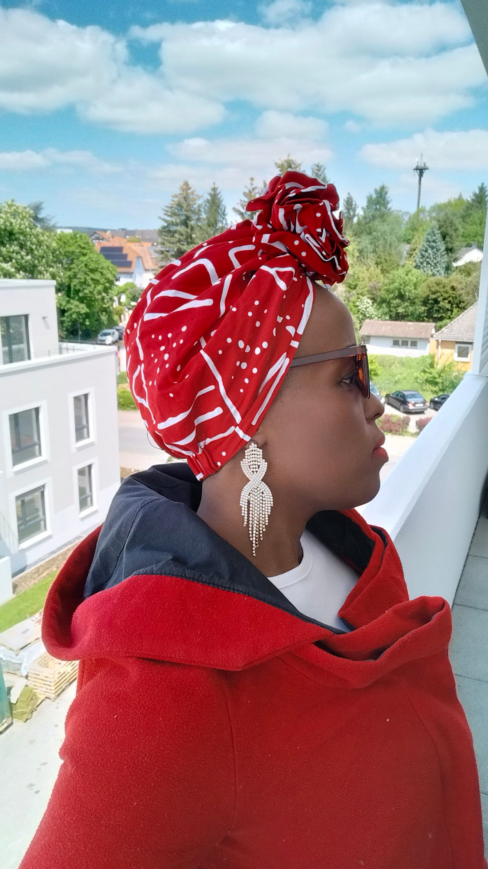 Red Pre-Tied Headwrap | Turban | Satin Lined | Handmade Pretied Headwrap | Stay in Place Scarf | Women Turban Hat | Beautiful Head Wrap