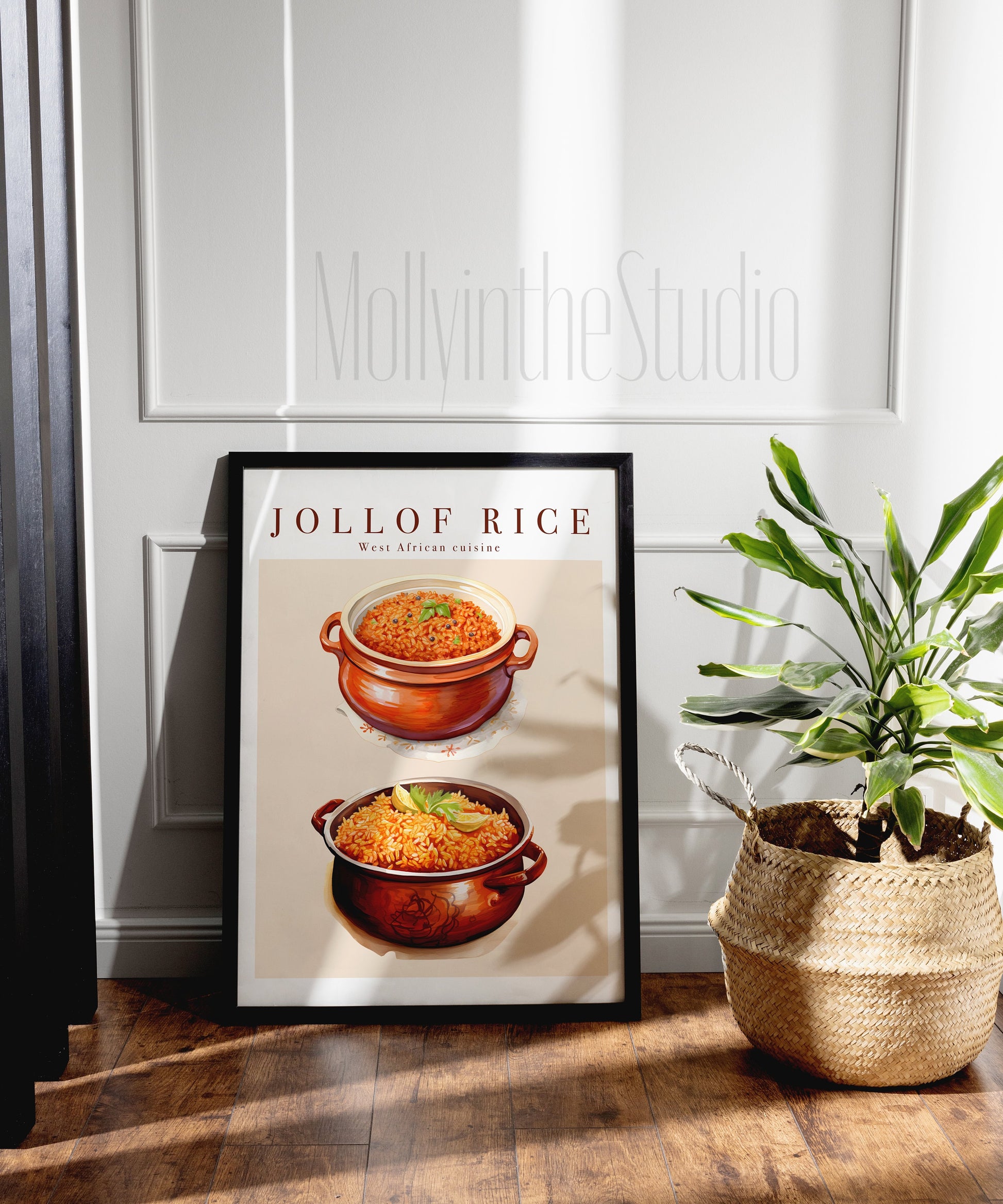 Jollof Rice Poster | World Jollof Rice Day | Digital Food Art Print | Printable Kitchen Poster | African Food Poster | Exotic Food Art