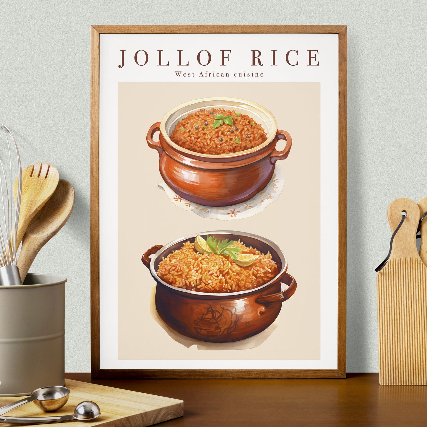 Jollof Rice Poster | World Jollof Rice Day | Digital Food Art Print | Printable Kitchen Poster | African Food Poster | Exotic Food Art