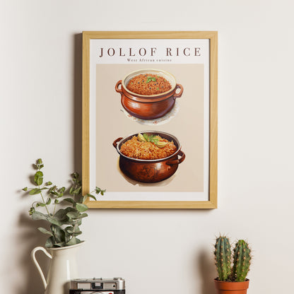 Jollof Rice Poster | World Jollof Rice Day | Digital Food Art Print | Printable Kitchen Poster | African Food Poster | Exotic Food Art