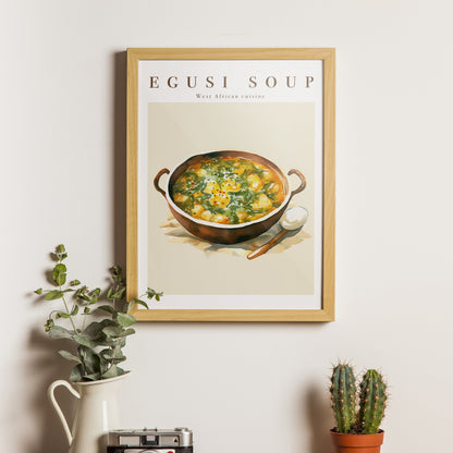 Egusi Soup Poster | Digital Food Art Print | Printable Kitchen Poster | African Food Poster | Exotic Food Art | West African Cuisine