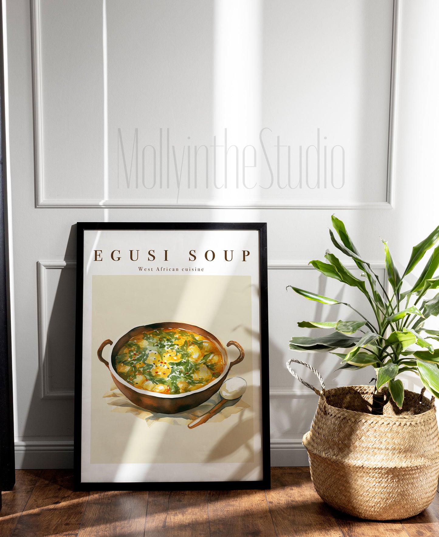 Egusi Soup Poster | Digital Food Art Print | Printable Kitchen Poster | African Food Poster | Exotic Food Art | West African Cuisine