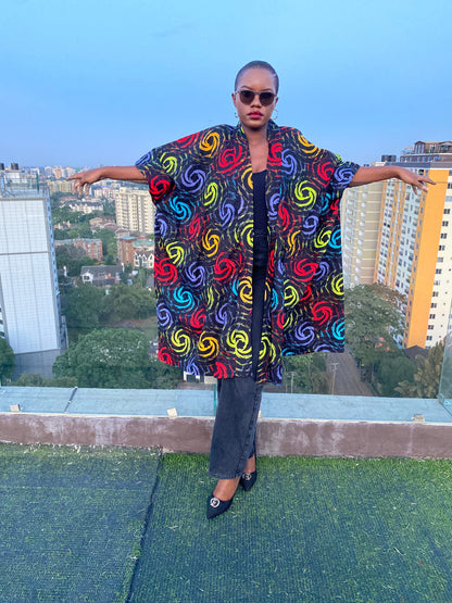 Tunu Prints Oversize African Kimono, Ankara Kimono, African Print Kimono, Long African Print Kimono, Ankara Jacket