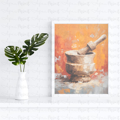 Abstract Pestle and Mortar Digital Printable Art| Kitchen Wall Art| African Kitchen Wall Art| Abstract Wall Art| Farmhouse Art-Decore|