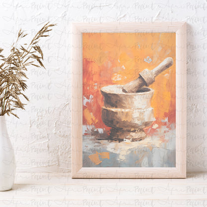 Abstract Pestle and Mortar Digital Printable Art| Kitchen Wall Art| African Kitchen Wall Art| Abstract Wall Art| Farmhouse Art-Decore|