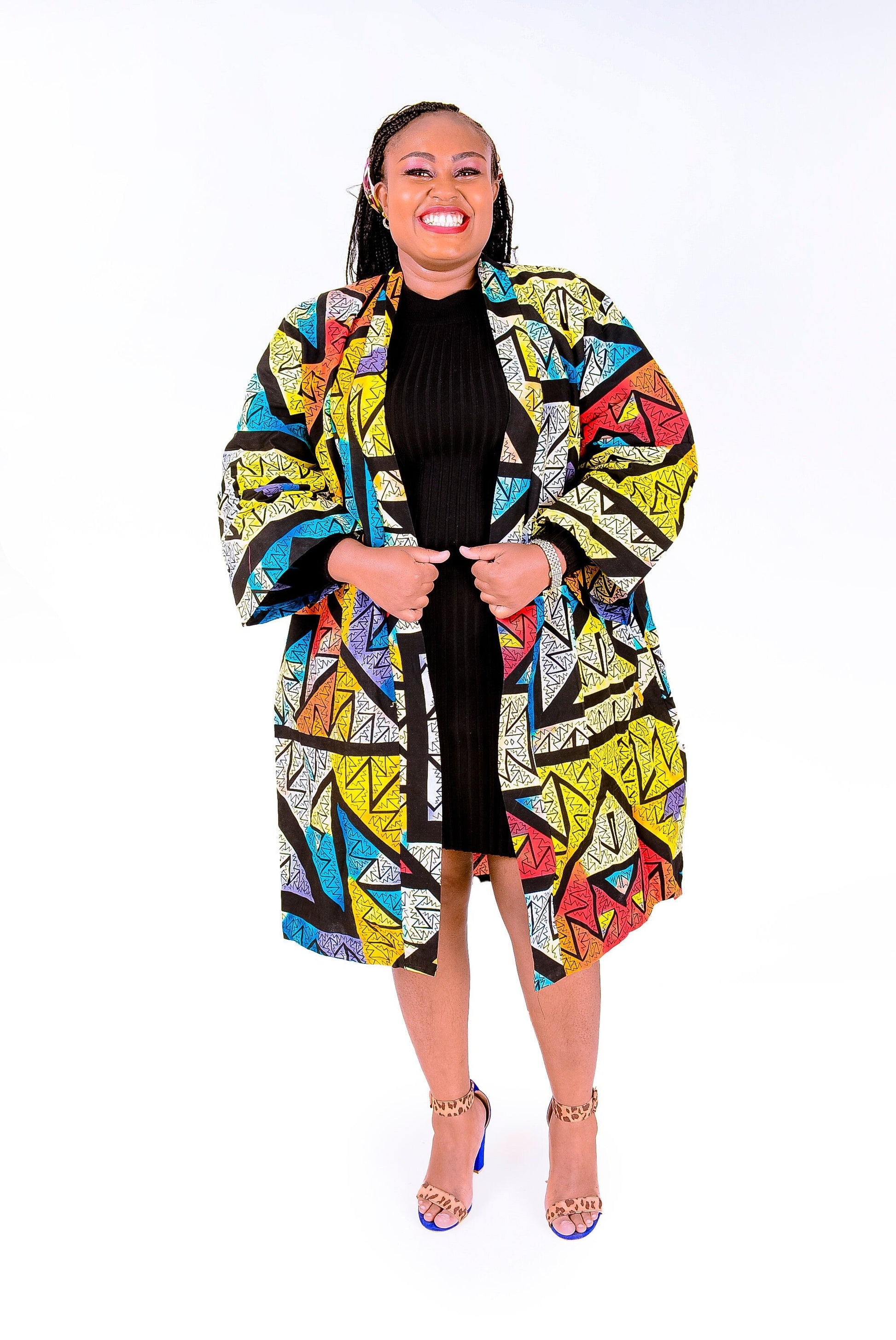 Oversized African Print Kimono || Long Red and Black Ankara Kimono, African Clothing for Women plus Size, Cute Fall Outfit