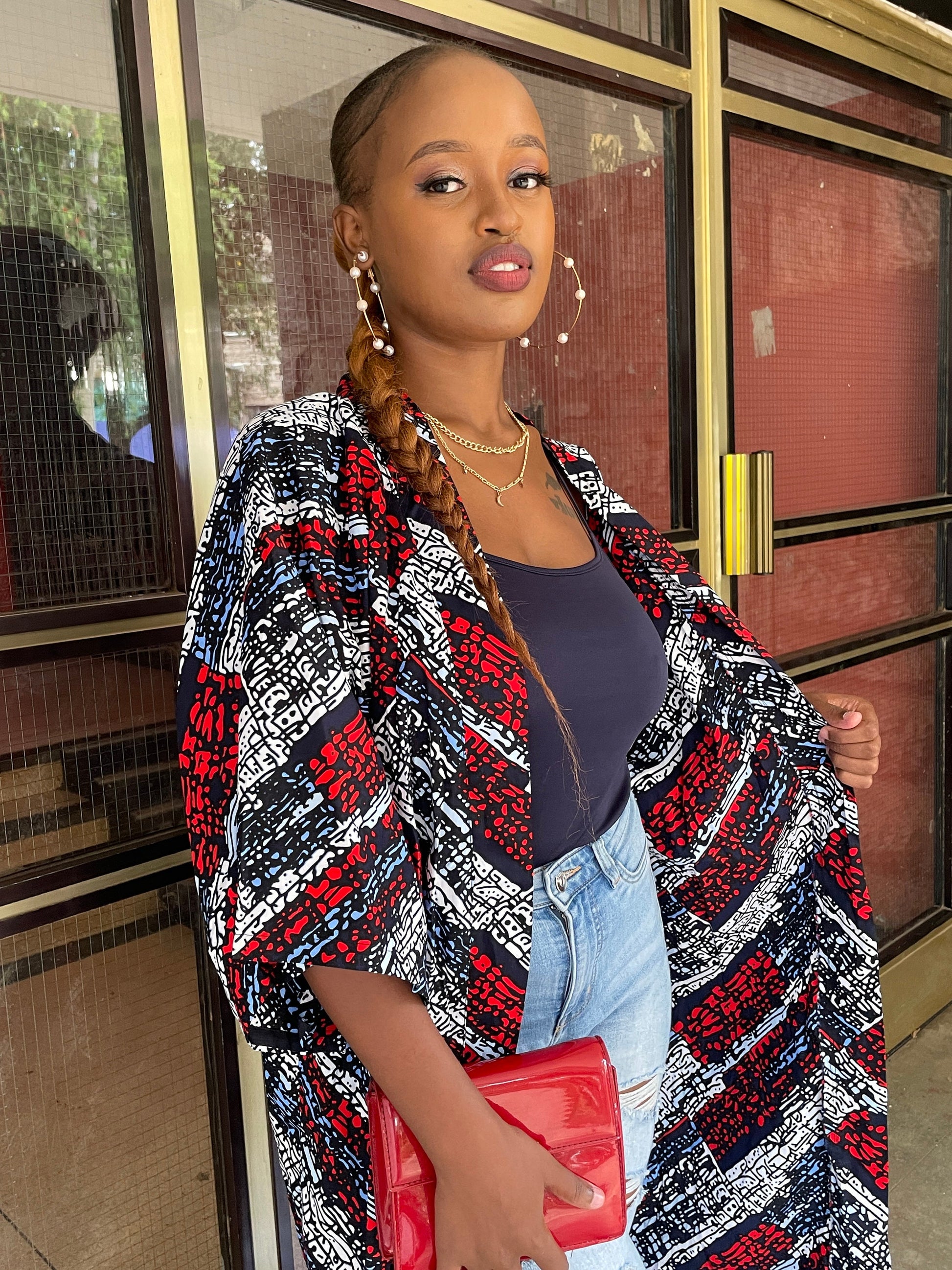 African Print Kimono Duster for Women | Long Ankara Oversized Kimono | Full Length Robe Mudcloth | plus Size Duster for Women