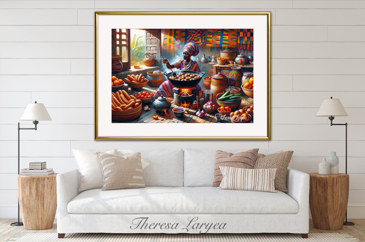 African Women in Kitchen Printable Wall Art, Afrocentric Black Women Tribal Art, African Food Prints, Contemporary African Artwork, Digital