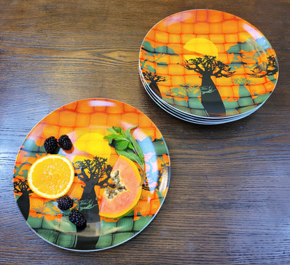 6 African Art Ceramic Plates for Dining & Home Decor, (SET of 6 Plates), Gift Ideas, Nigerian Wedding, African Dinnerware, Mother'S Day