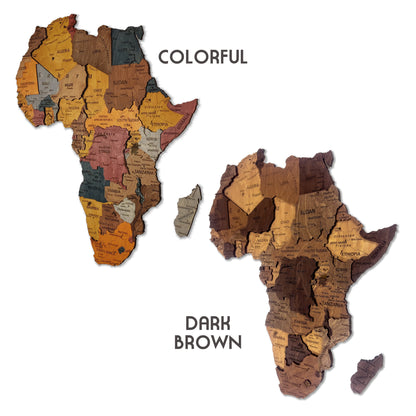 Wooden Africa Map, Home Decor, 3D Wood Africa Map, Detailed Africa Map for Wall, 3D Africa Wall Art, Office Decor, Gift for Girlfriend,