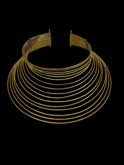 "Exquisite African Brass Ethnic Choker Necklace"