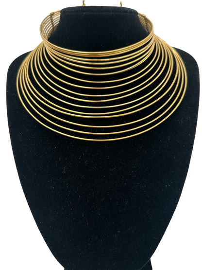 "Exquisite African Brass Ethnic Choker Necklace"